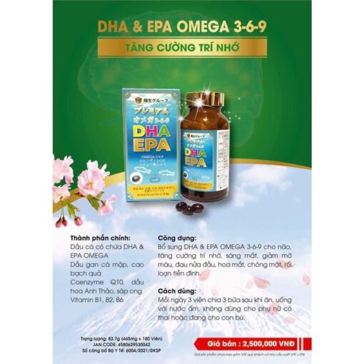 Viên uống bổ sung dha epa omega 3 6 9 premium yo group