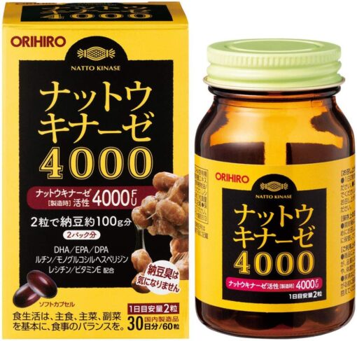 Viên uống chống tai biến và đột quỵ natto kinase 4000fu hộp 60 viên