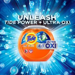 Viên Giặt Xả Tide Pods 4 In 1 Ultra Oxi Thùng Nhựa 104 Viên