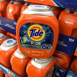 Viên Giặt Xả Tide Pods 4 In 1 Ultra Oxi Thùng Nhựa 104 Viên