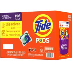 Viên Giặt Xả Tide Pods 3in1 Pacs Spring Meadow Thùng 156 Viên