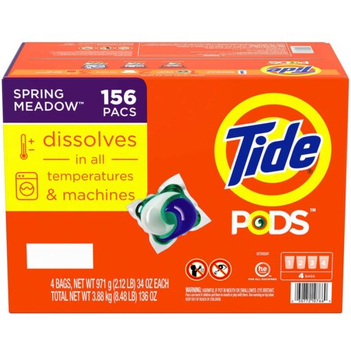 Viên Giặt Xả Tide Pods 3in1 Pacs Spring Meadow Thùng 156 Viên