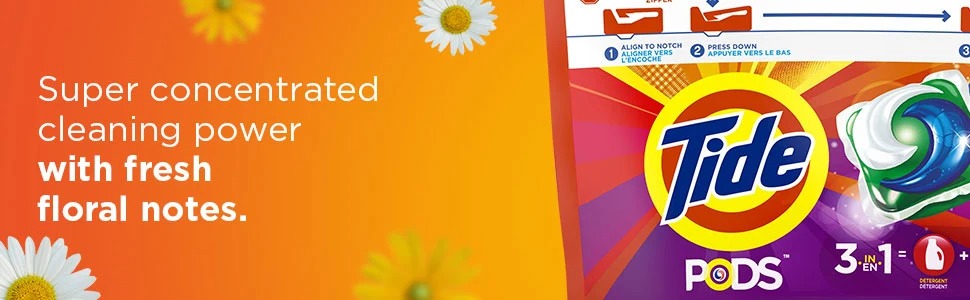 Viên Giặt Xả Tide Pods 3in1 Liquid Laundry Detergent Pacs, Spring Meadow, Thùng 156 viên