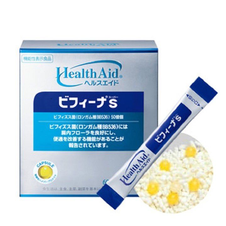 Men Vi Sinh Bifina S Health Aid Bổ Sung Lợi Khuẩn Cho Hệ Tiêu Hóa Hộp 30 Gói Men Vi Sinh Bifina S 60 Gói Nhật - Bổ Sung 5 Tỉ Lợi Khuẩn