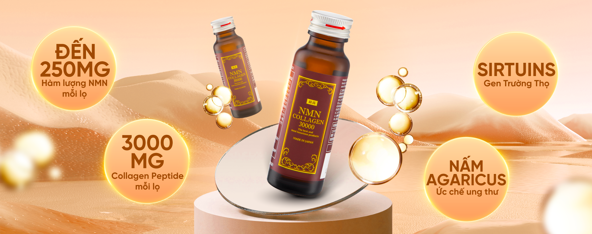 Nước Uống NMN Collagen 30000 Nhật Bản Trẻ Hoá Da nmncollagen30000