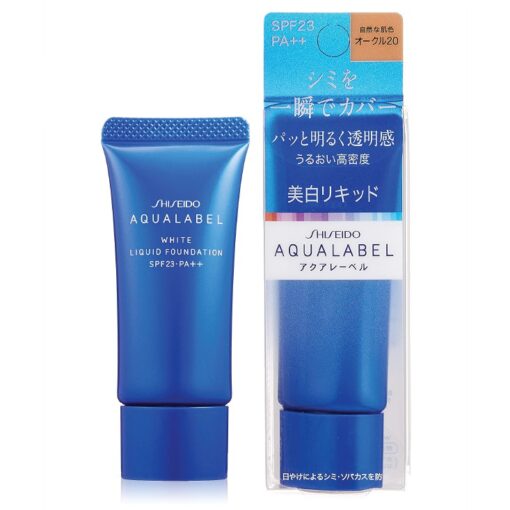 Kem nền shiseido aqualabel white liquid foundation spf23 pa++ màu xanh