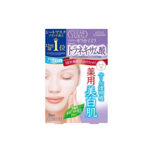 Mặt Nạ Kose Clear Turn White Face Mask (Tranexamic Acid) 5 Miếng