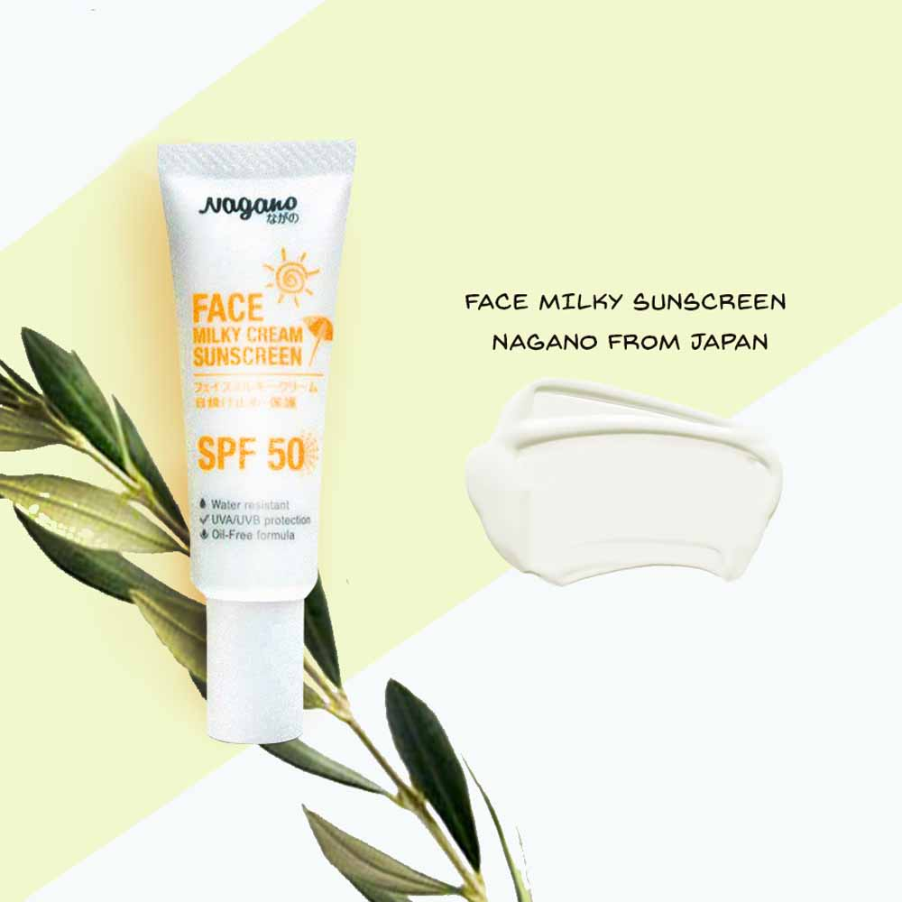 Kem chống nắng dành cho da mặt nagano 20ml - face milky cream sunscreen nagano 20ml - chỉ số spf50+ giúp chống nắng hiệu quả và bảo vệ da chắc khỏe -