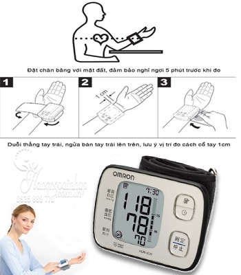 Máy Đo Huyết Áp Cổ Tay Omron HEM-6230 Của Nhật Mẫu Mới Máy đo huyết áp cổ tay Omron HEM-6220 của Nhật Bản