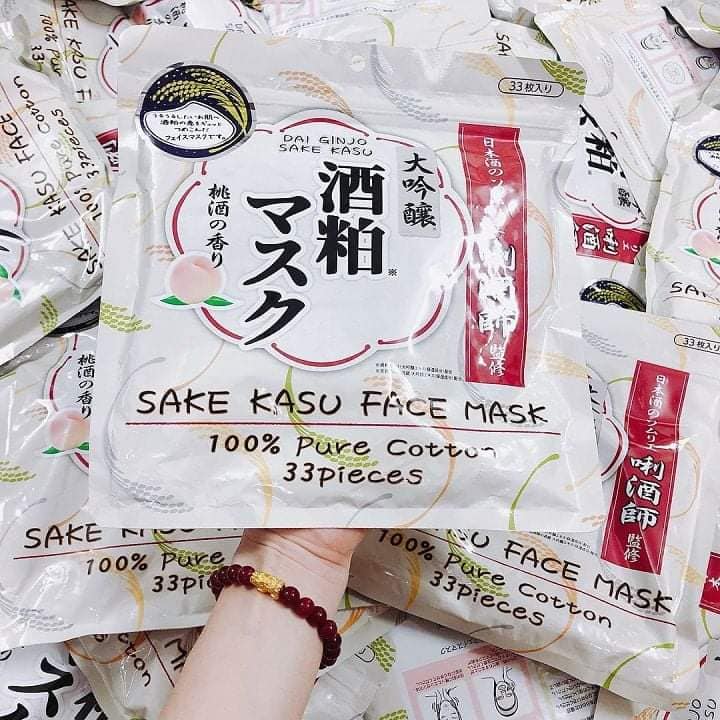 Mặt nạ bã rượu sake kasu face mask 33 miếng nhật bản